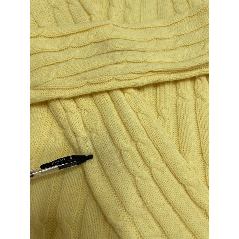 Pandora Lemon Yellow Fisherman Cable Knit Vintage‎ Sweater Chunky Preppy Cozy M - Picture 9 of 10